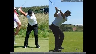 Jon Rahm golf swing  Long Iron faceon amp downtheline July 2017 [upl. by Aizat]