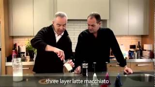 aerolatte  milk frother makes three layer caffè latte macchiato [upl. by Ikairik]