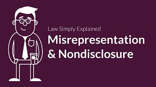 Misrepresentation and Nondisclosure  Contracts  Defenses amp Excuses [upl. by Inaleon]