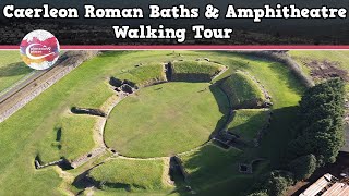 CAERLEON ROMAN BATHS amp AMPHITHEATRE WALES  Walking Tour  Pinned on Places [upl. by Eliza]