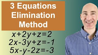 Solving Systems of 3 Equations Elimination [upl. by Eerised]