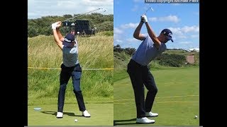 Justin Thomas golf swing  Long Iron faceon amp downtheline July 2017 [upl. by Restivo]