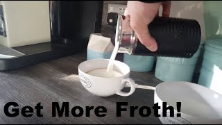 How to Get More Froth from Your Nespresso Coffee Aeroccino  Nespresso tips and help [upl. by Ennire]