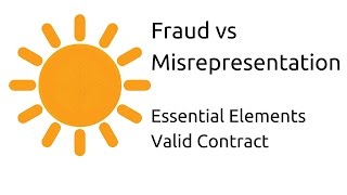 Fraud vs Misrepresentation  Other Essential Elements of a Valid Contract  CA CPT  CS amp CMA [upl. by Vassily448]